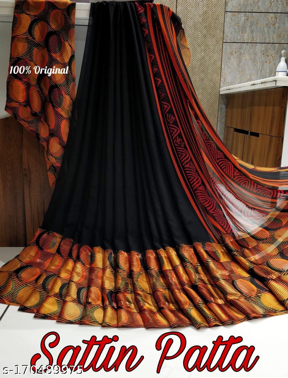 Fancy Satin Patta Saree - Unixkart - View 4