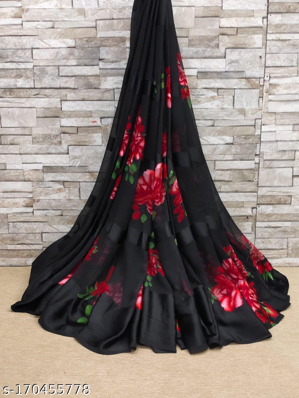 Fancy Satin Patta Saree - Unixkart - View 4