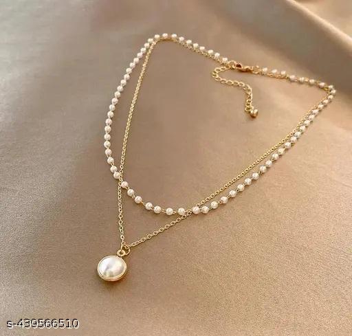 Fancy Chain Pendant with Pearl Dual Chain - image 4