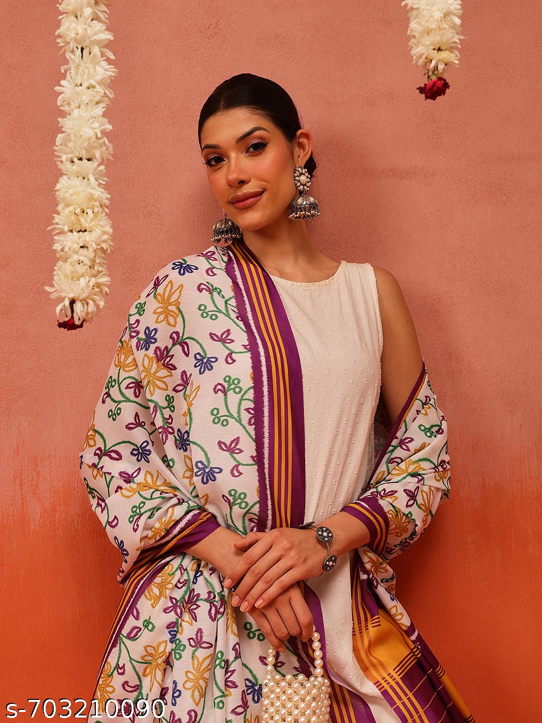 Traditional Ikkat Patola Printed Mul Cotton Dupatta