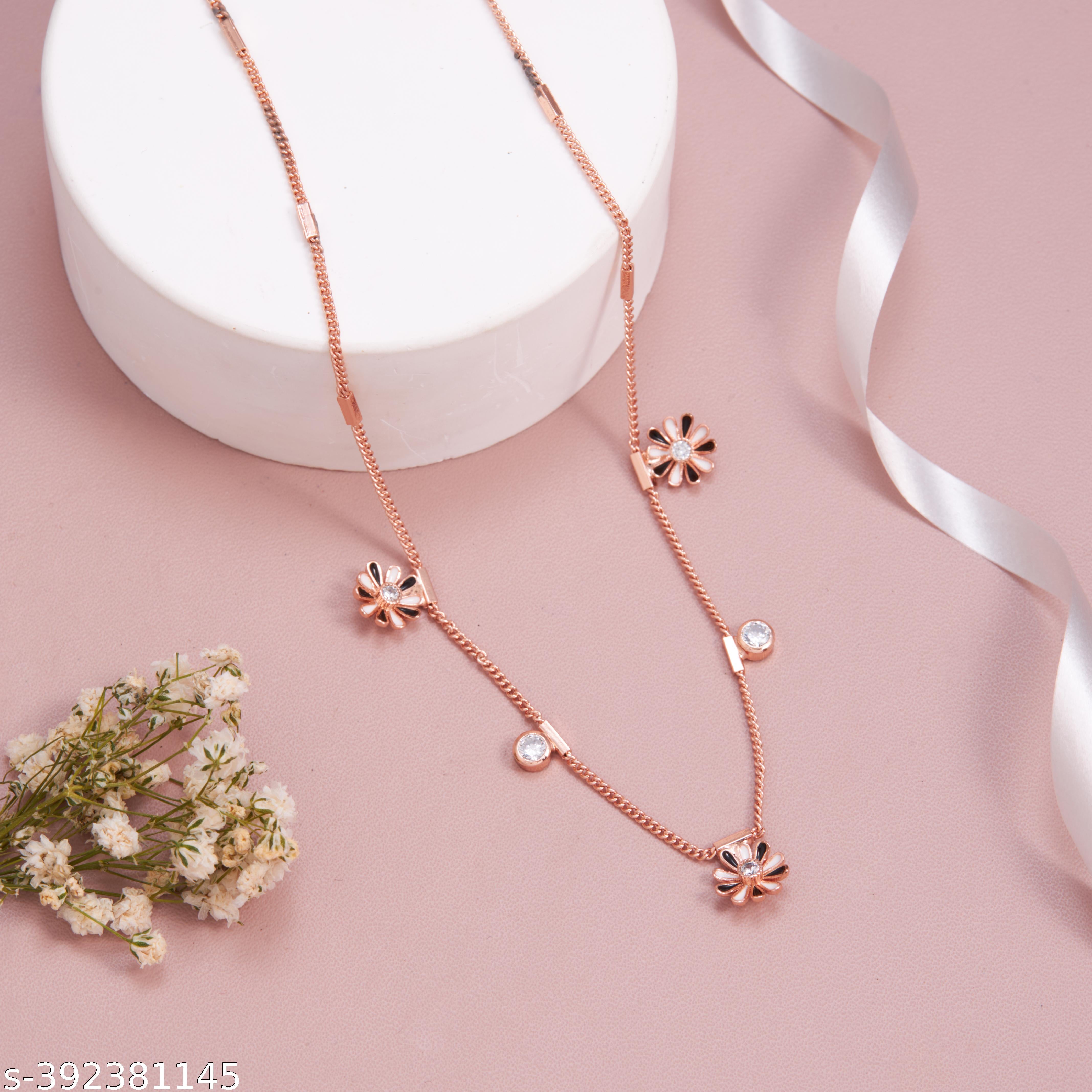 Rose Gold Tanmaniya Necklace - Unixkart - View 4