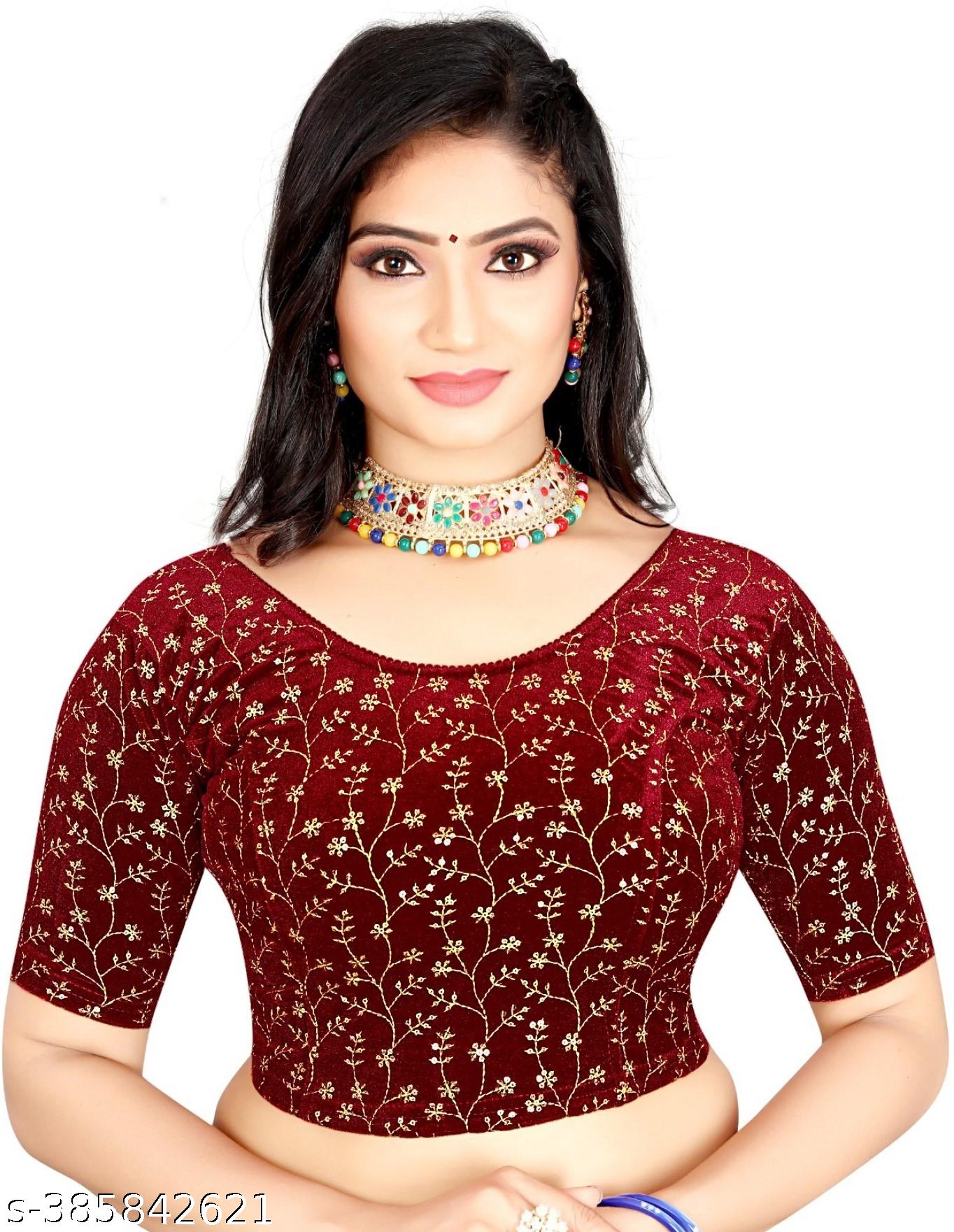 Stylish Readymade Blouse with Golden Embroidery Latest Design 2024 - Unixkart - View 4