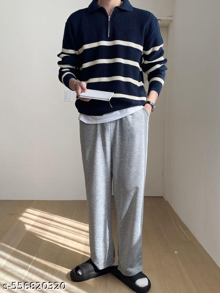 Men's Trendy Oversized Loose Fit Knit Partywear Designer Sweater - image 4