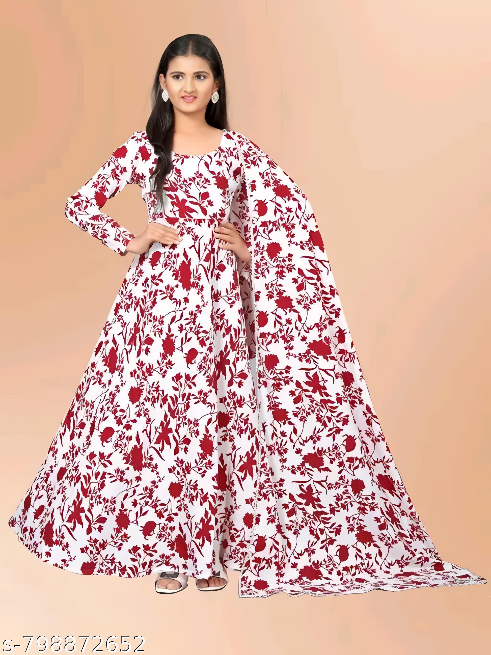 Women's Trendy Ethnic Printed Anarkali Gown - Unixkart - View 4
