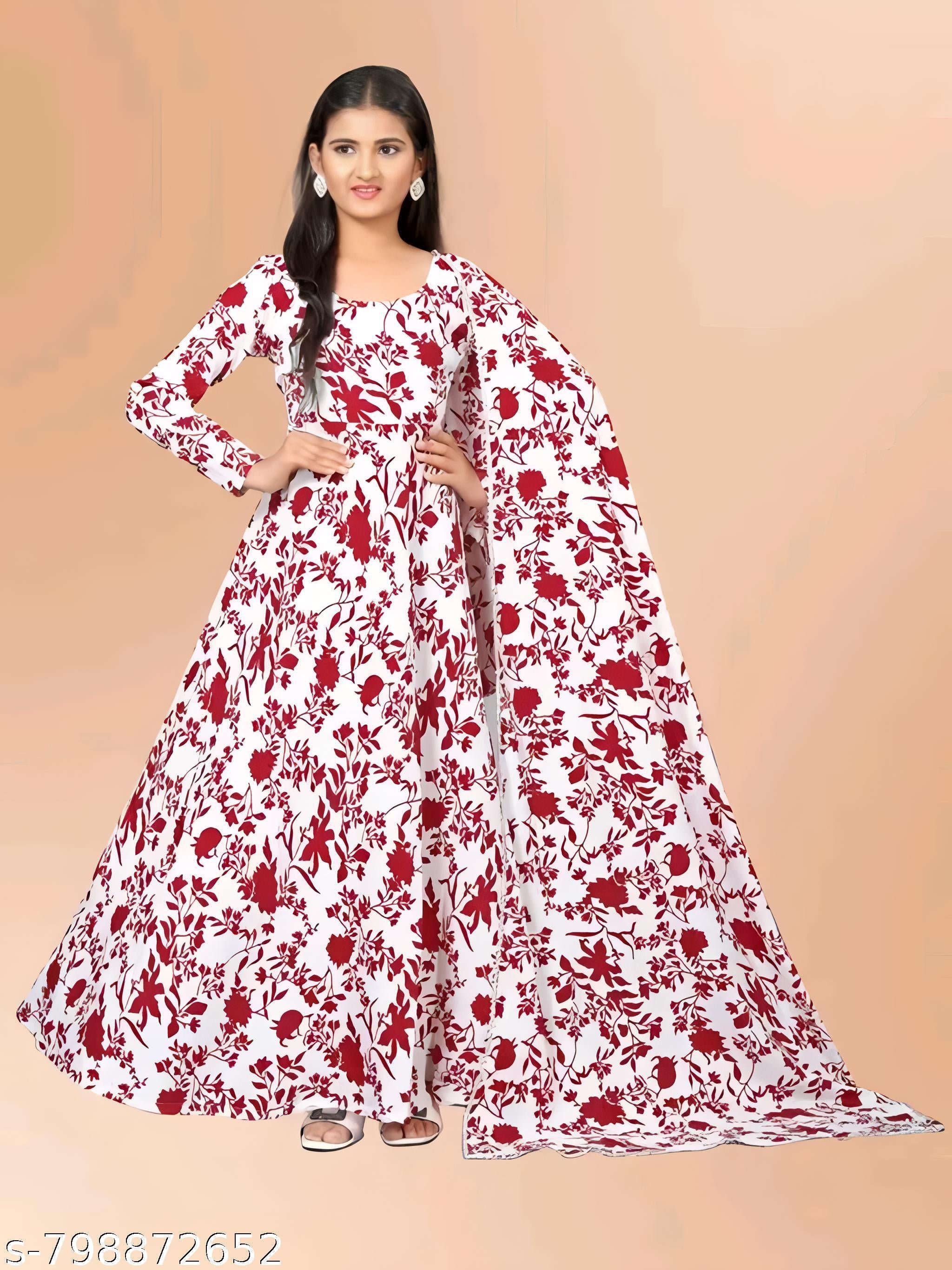 Women's Trendy Ethnic Printed Anarkali Gown - Unixkart - View 4