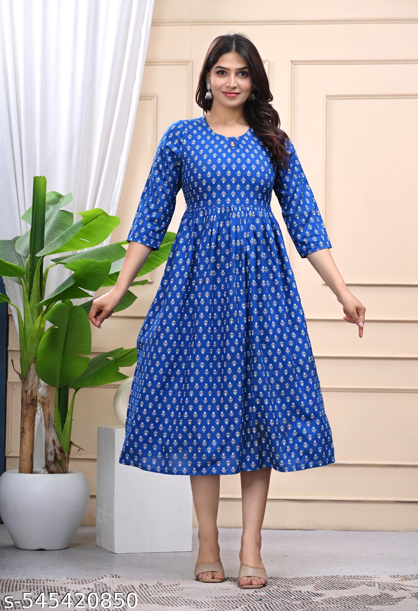 Women's Printed Anarkali Kurti - Unixkart - View 4