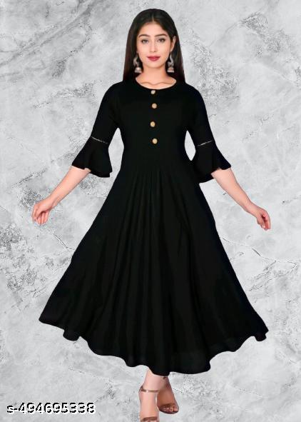 Women's Cotton Blend Solid Fit & Flare Maxi Dress - Unixkart - View 4
