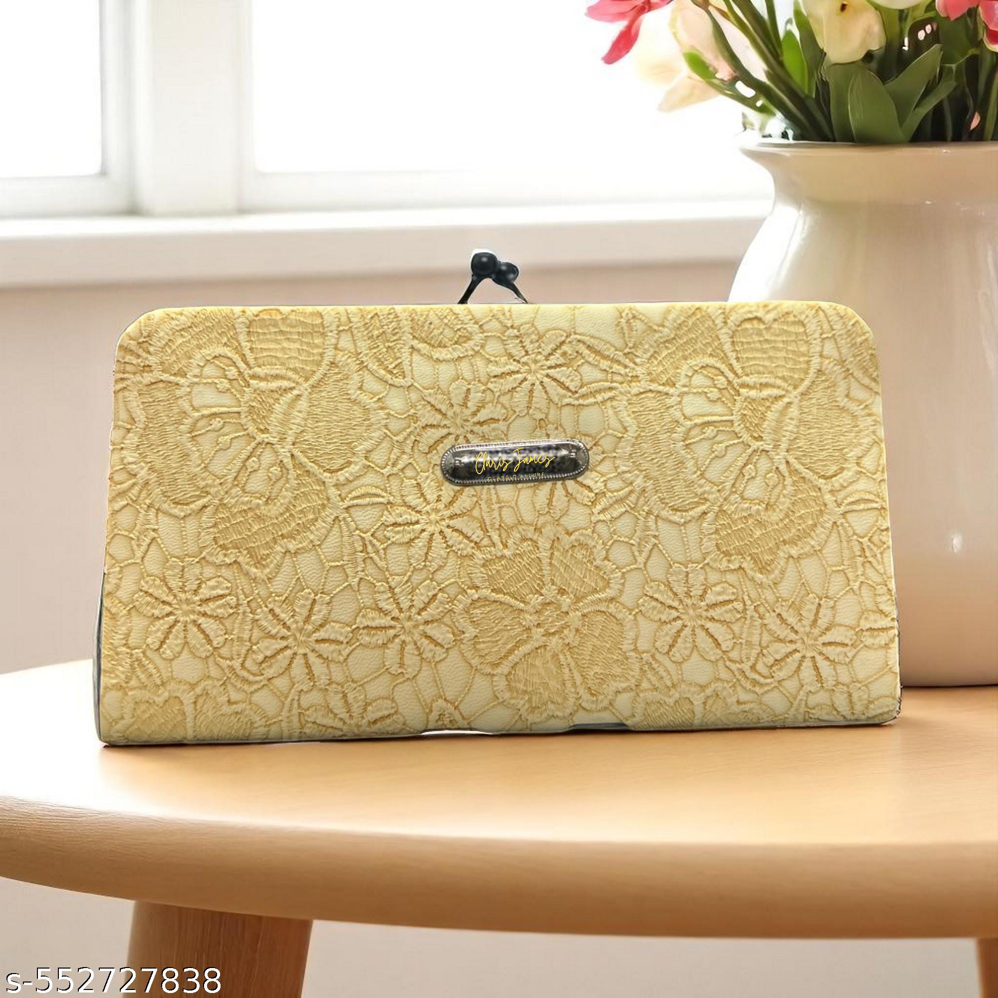 Casual Floral Cream Latest Women Clutches - Unixkart - View 4