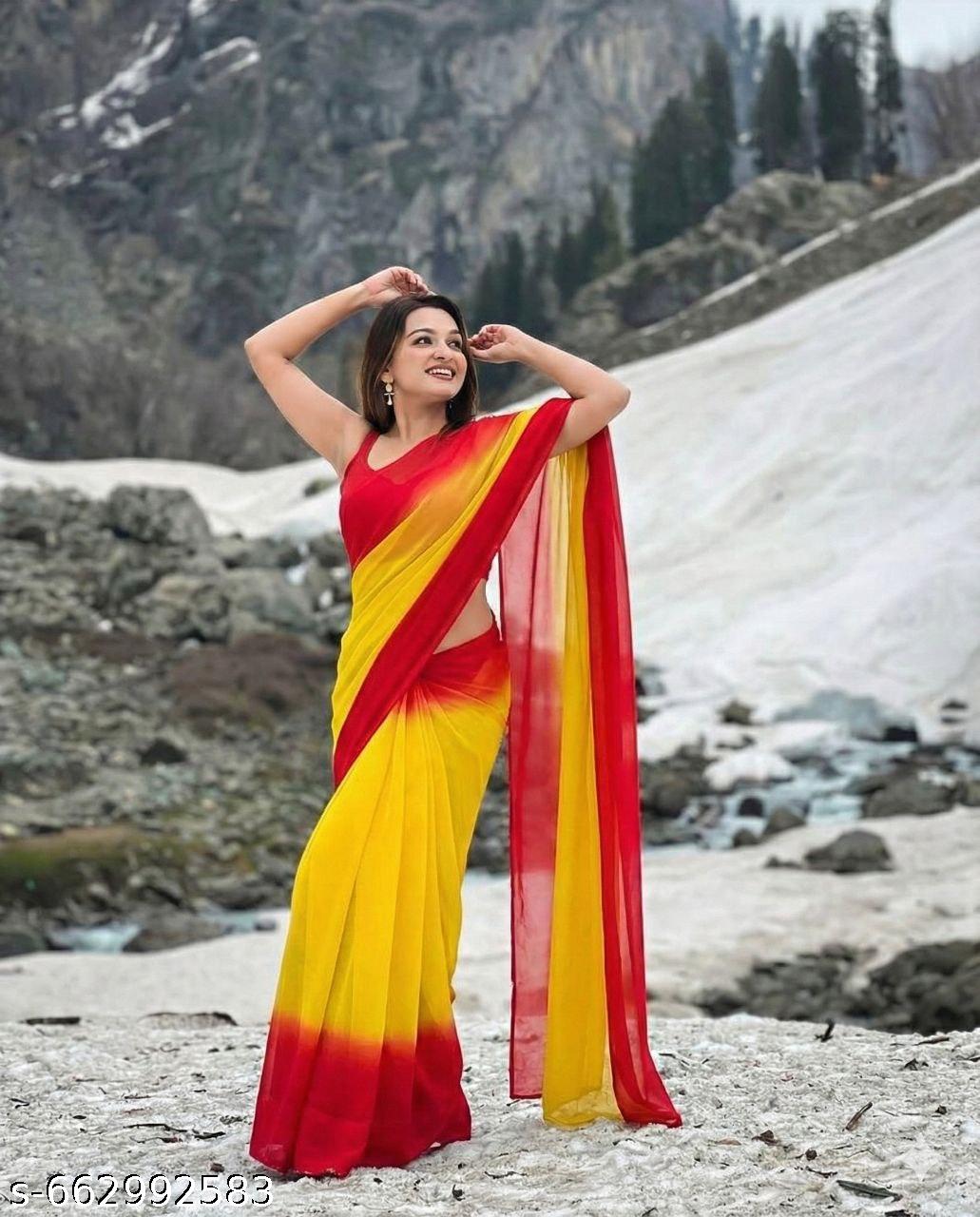 New Georgette Saree - Unixkart - View 4