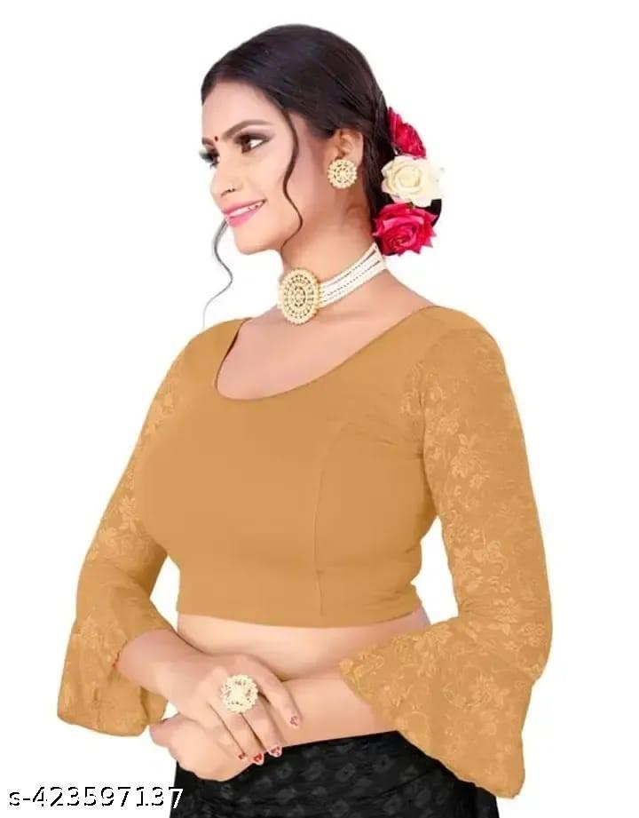 Full Sleeve Bell Design Readymade Blouse for Women - Unixkart - View 4