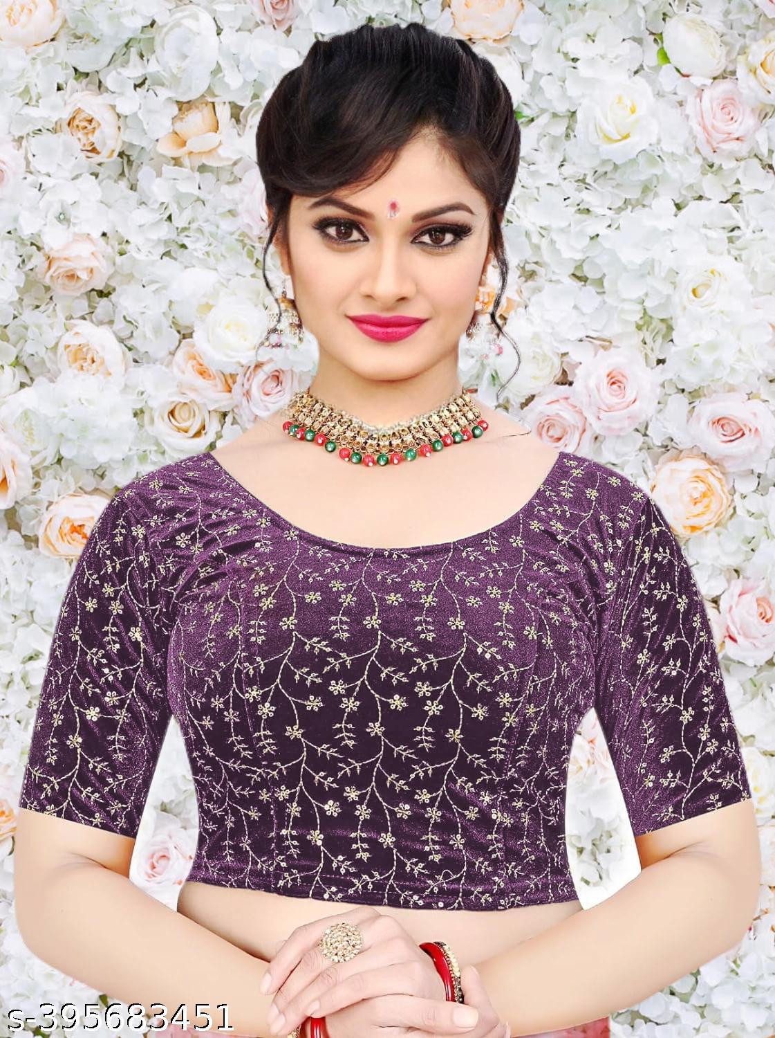 Readymade Partywear Blouse with Floral Embroidery - Unixkart - View 4