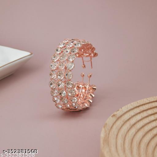 Rose Gold-Plated Net Design Adjustable Bracelet for Girls and Women - Unixkart - View 4