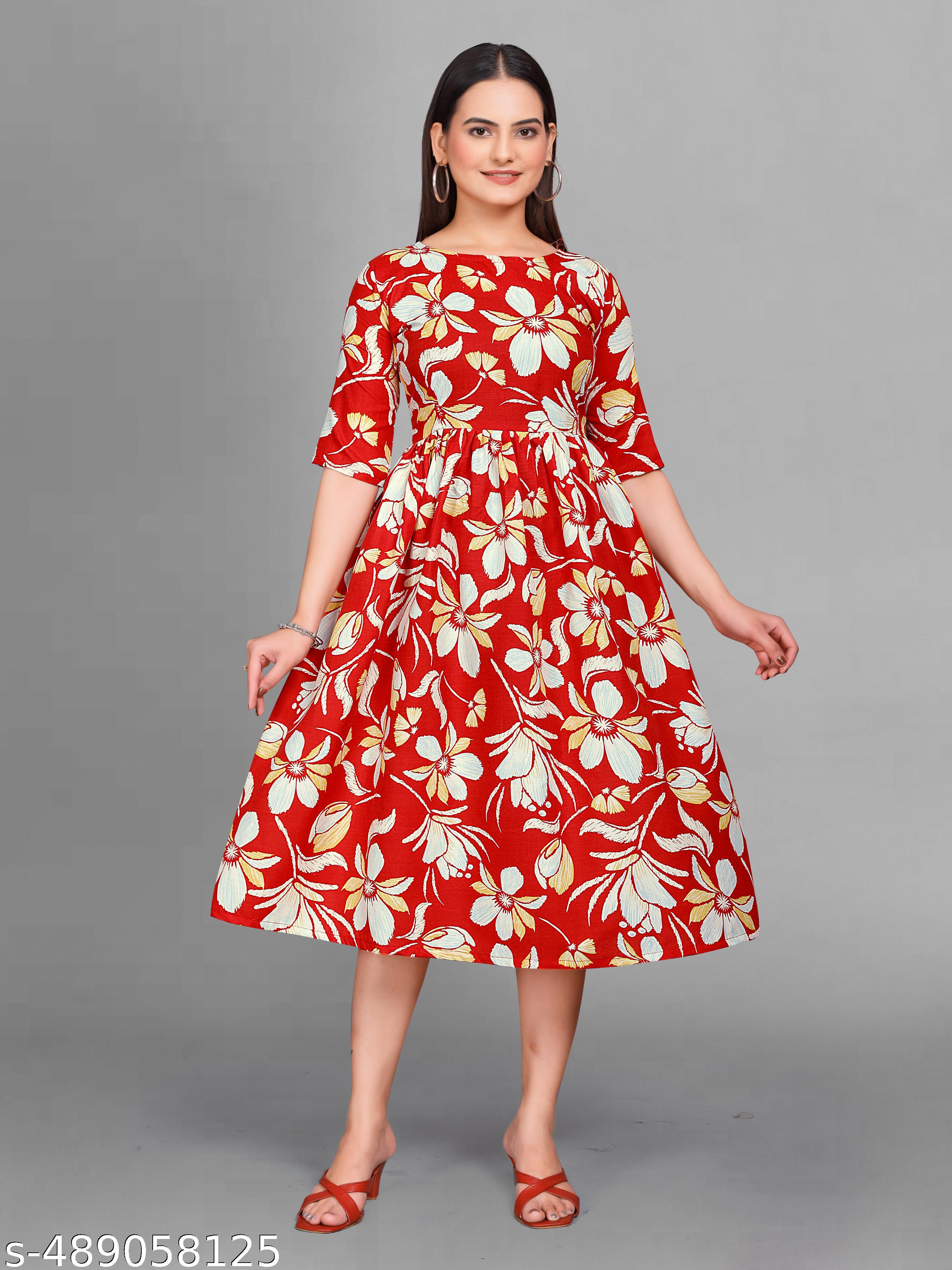 Women's Trendy Anarkali Flared Printed Kurti - Unixkart - View 4