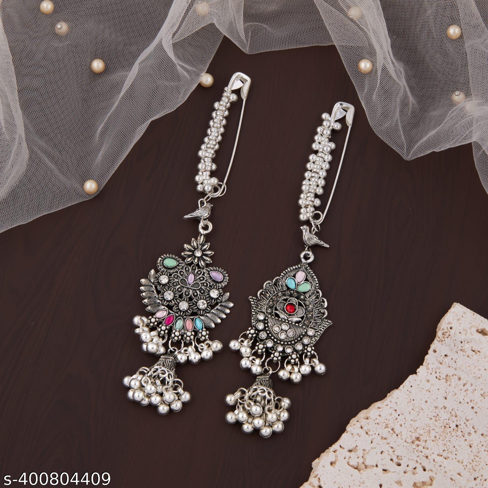 Fancy Oxidised Traditional Saree Pins/Broach/Oxidized jewelry/Dupatta - Scarf Pin/Trendy Jewelry/Saf - Unixkart - View 4