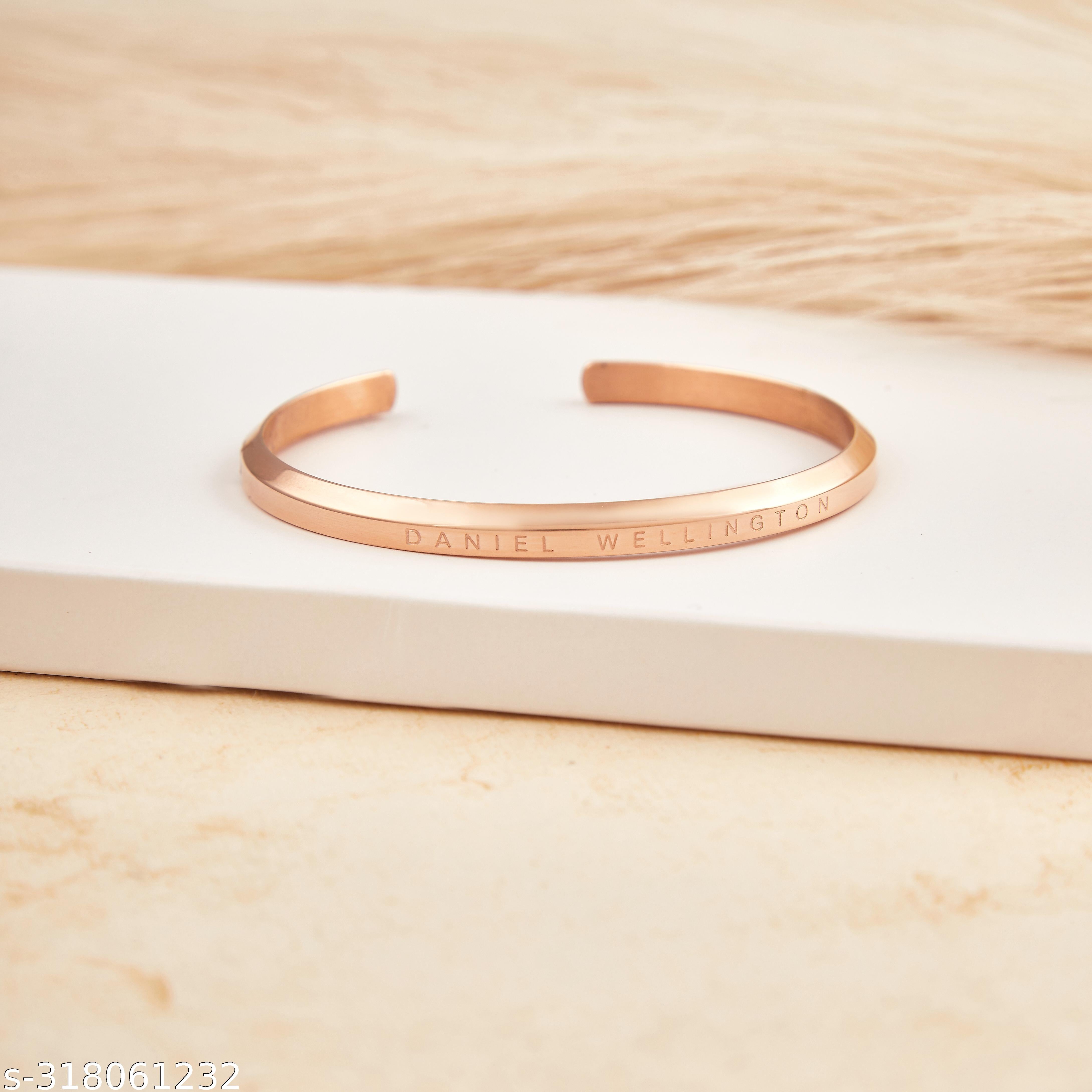 Rose Gold-Plated Open Cuff Bracelet for Women and Girls - Unixkart - View 4