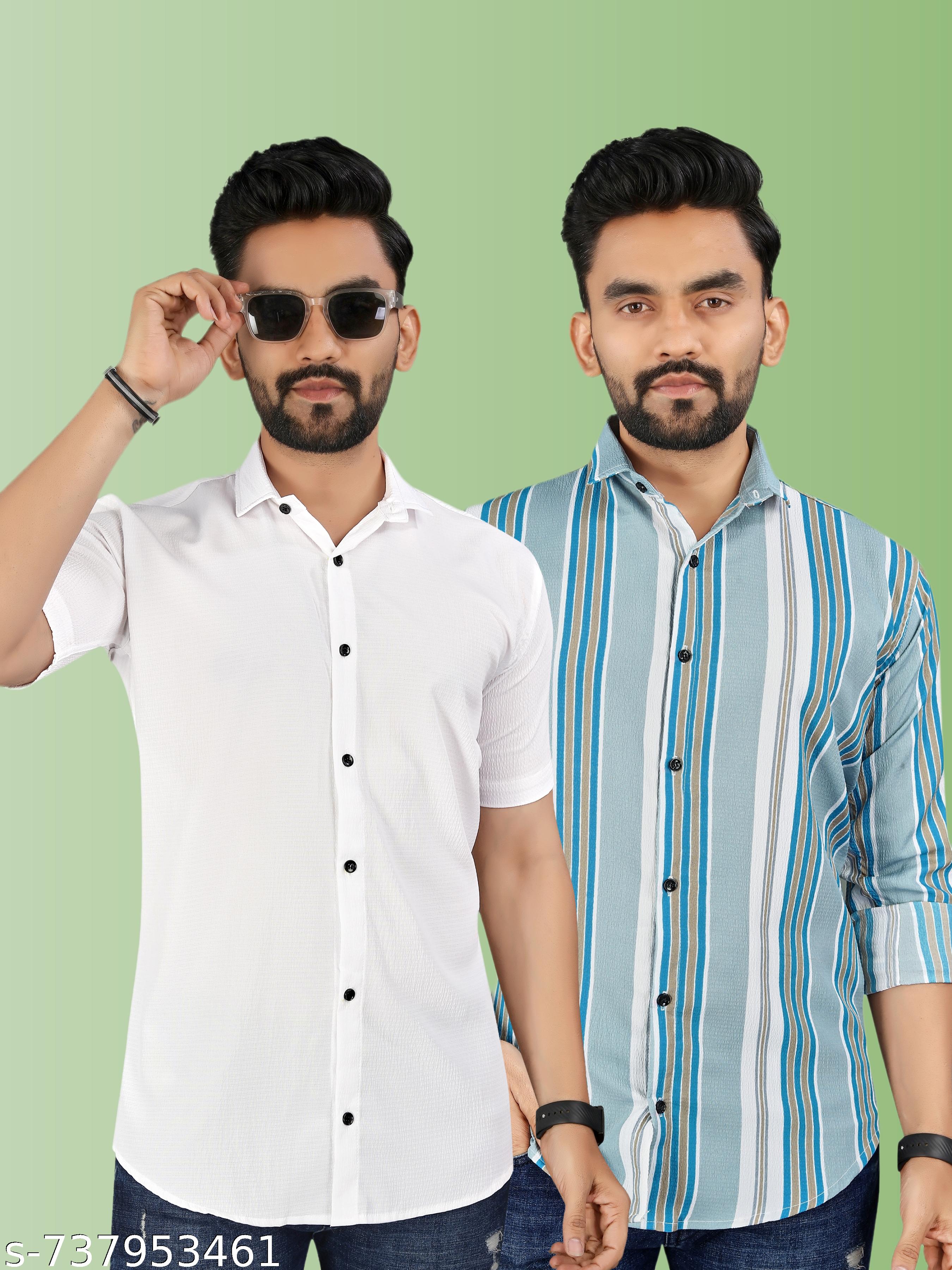 Men's Popcorn Half Sleeve Shirt Pack of 2 - Unixkart - View 4