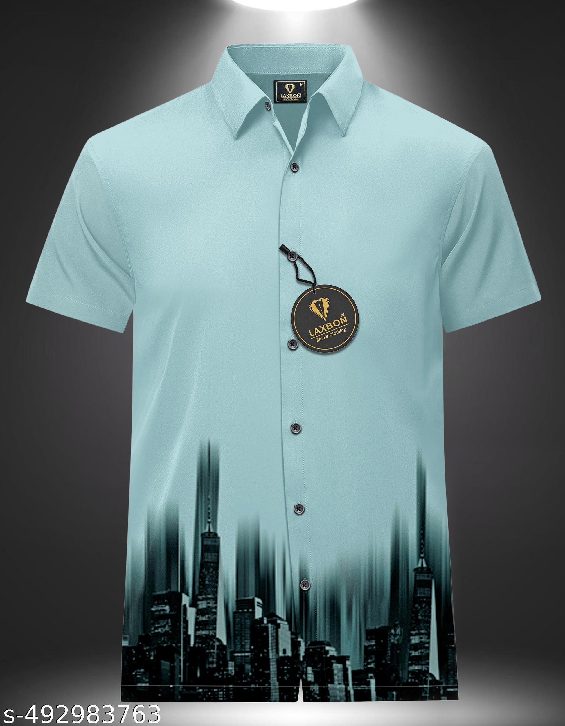 Men's Printed Slim Collar Shirt - Unixkart - View 4