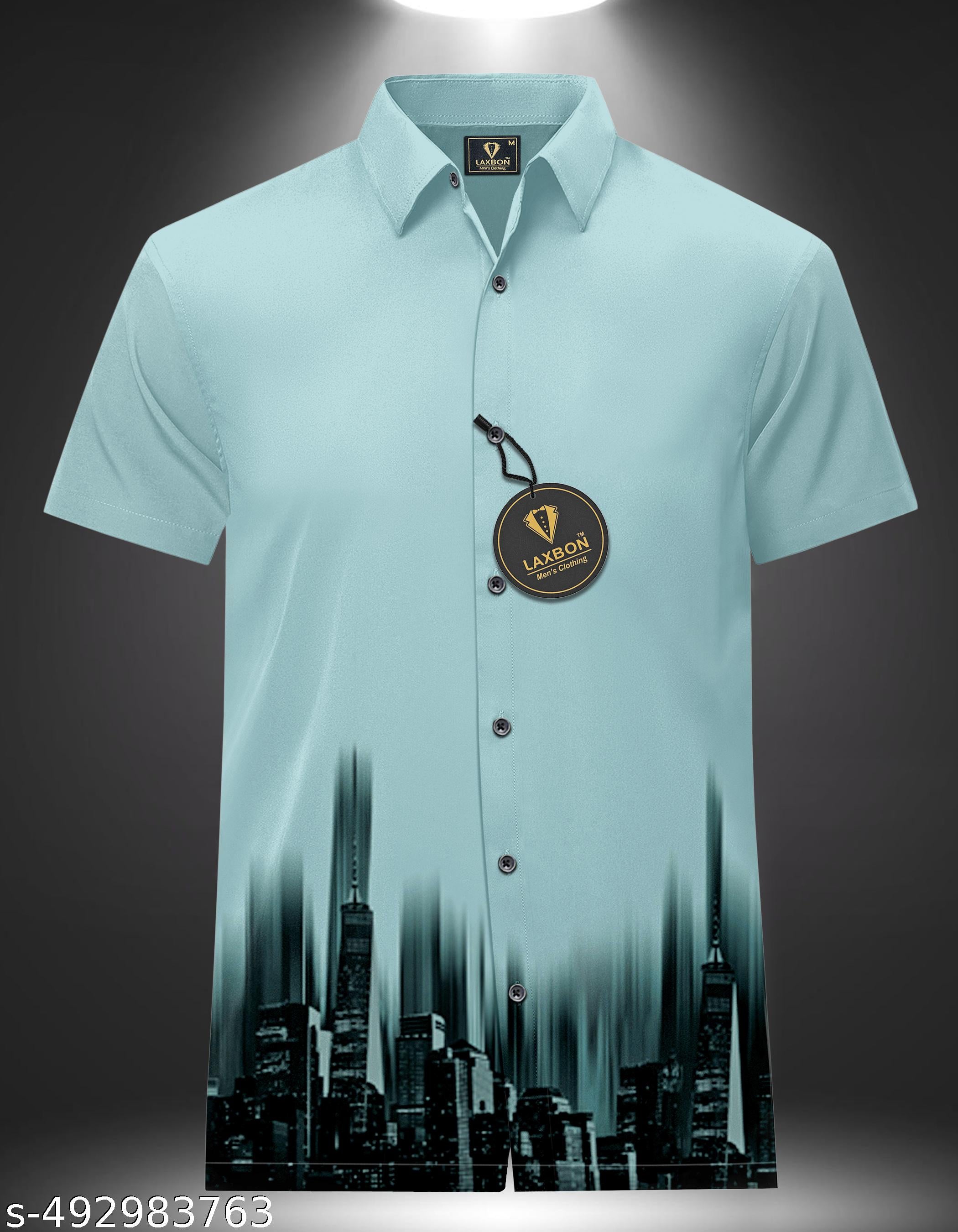 Men's Printed Slim Collar Shirt - Unixkart - View 4