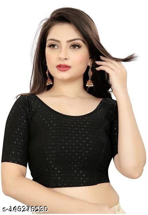 Readymade Stretchable cotton lycra Blouse Dobby design - Unixkart - View 4