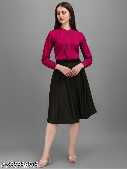 Women's Crepe Western Skirt with Top Set - Unixkart - View 4