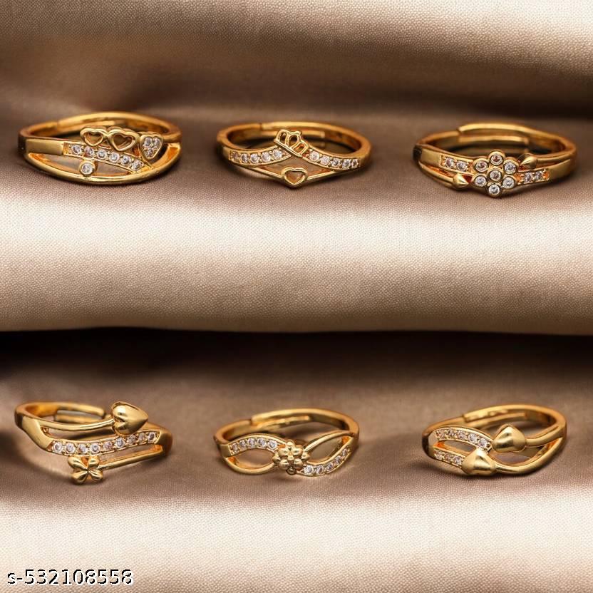 Gold Daily Wear Ring Combo – Pack of 6 - image 4