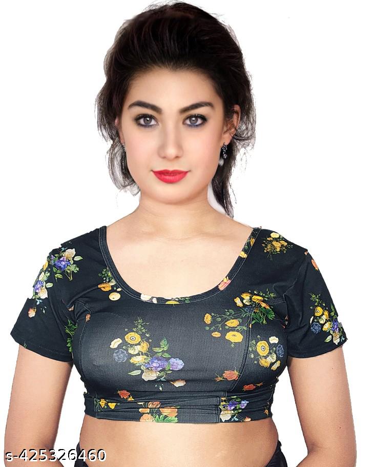 Readymade Blouse for Women Soft Lycra Digital Printed Floral Blouse - Unixkart - View 4