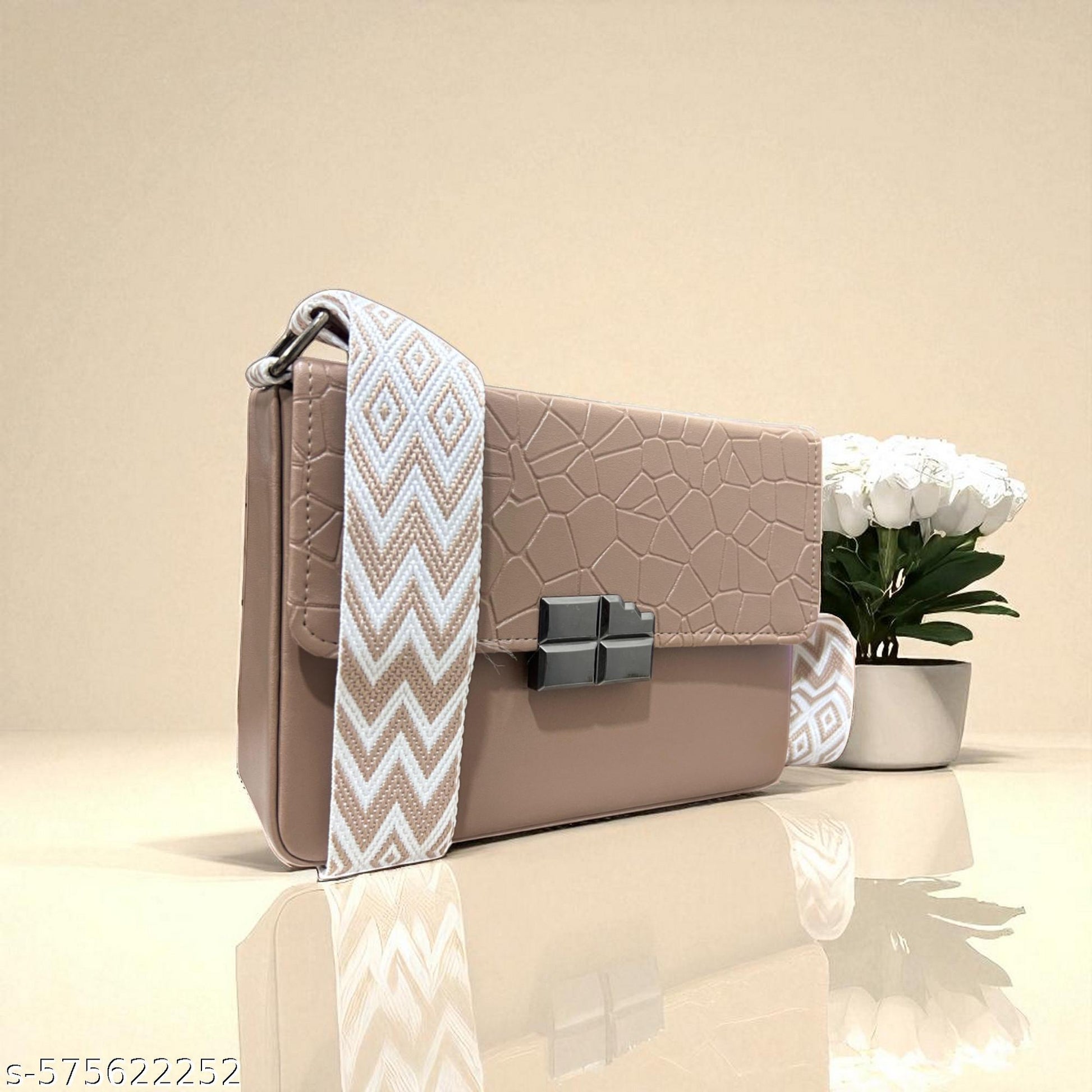 Elegant Versatile Women Slingbags ( Cream) - Unixkart - View 4