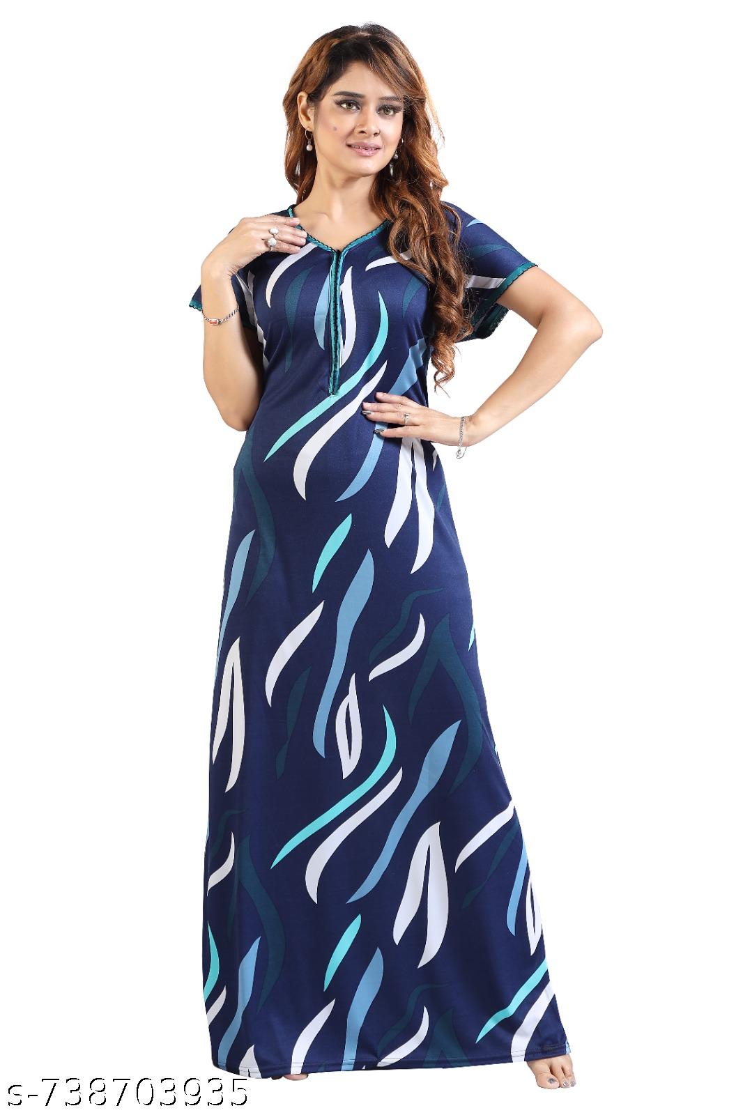 Stylish Sarina Printed Nighty - Unixkart - View 4
