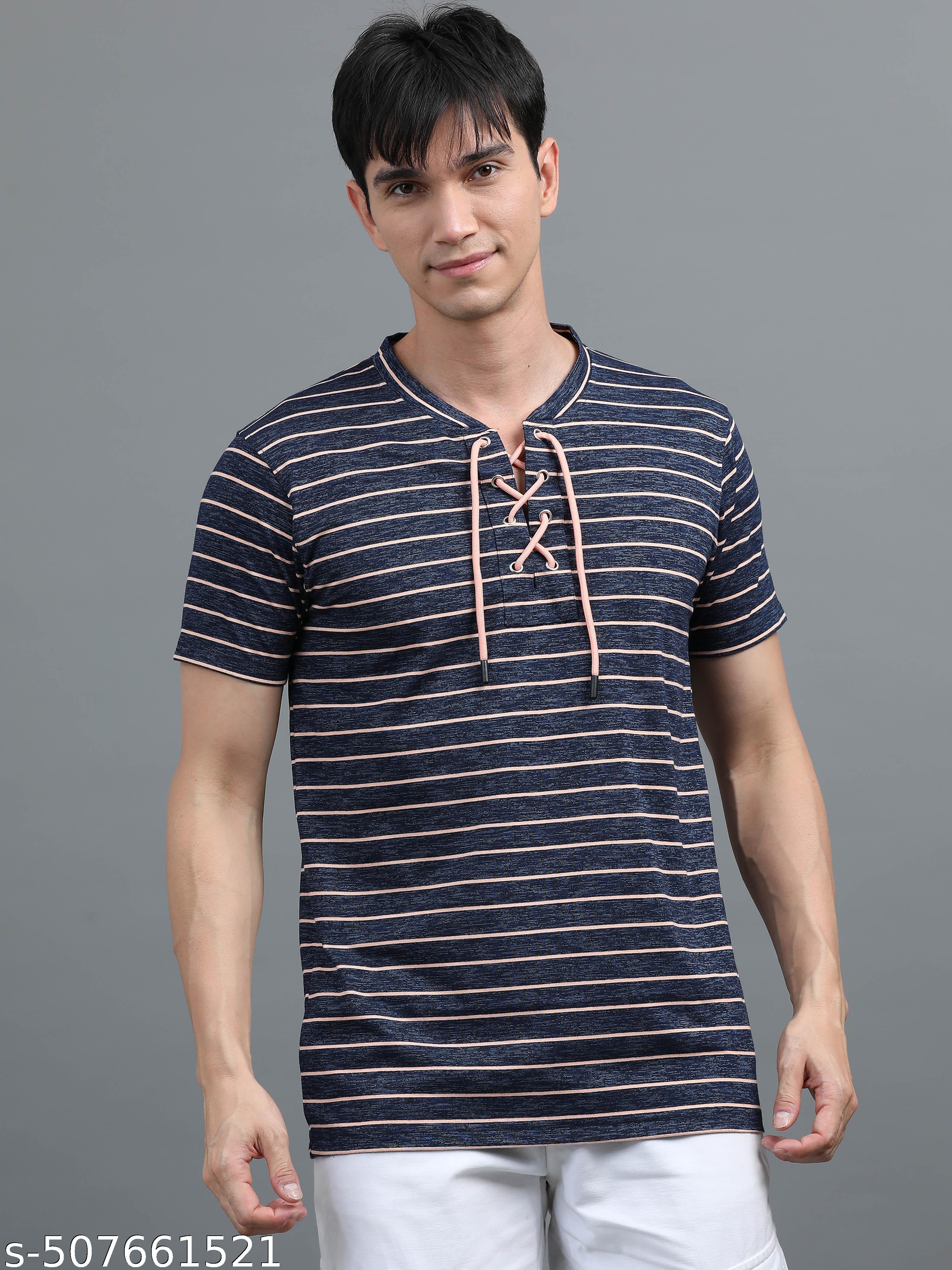 Mens Casual Regular Fit Pink Half Sleeve Tshirts - Image 4