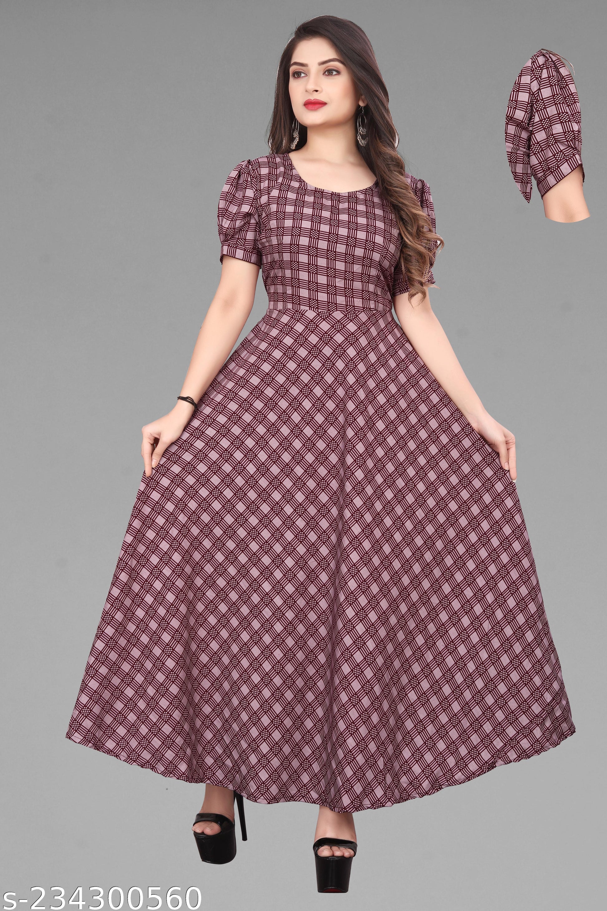 Women's Classic Checked Printed Dress - Unixkart - View 4