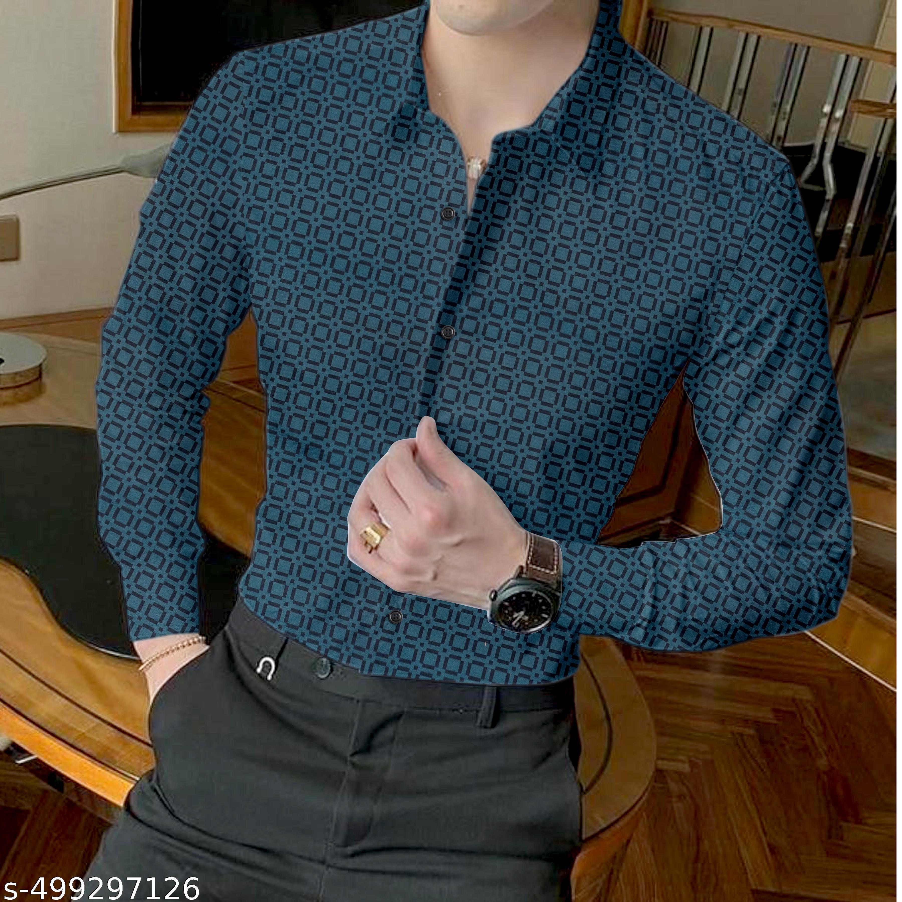 Men's Lycra Regular Fit Casual Shirt - Unixkart - View 4