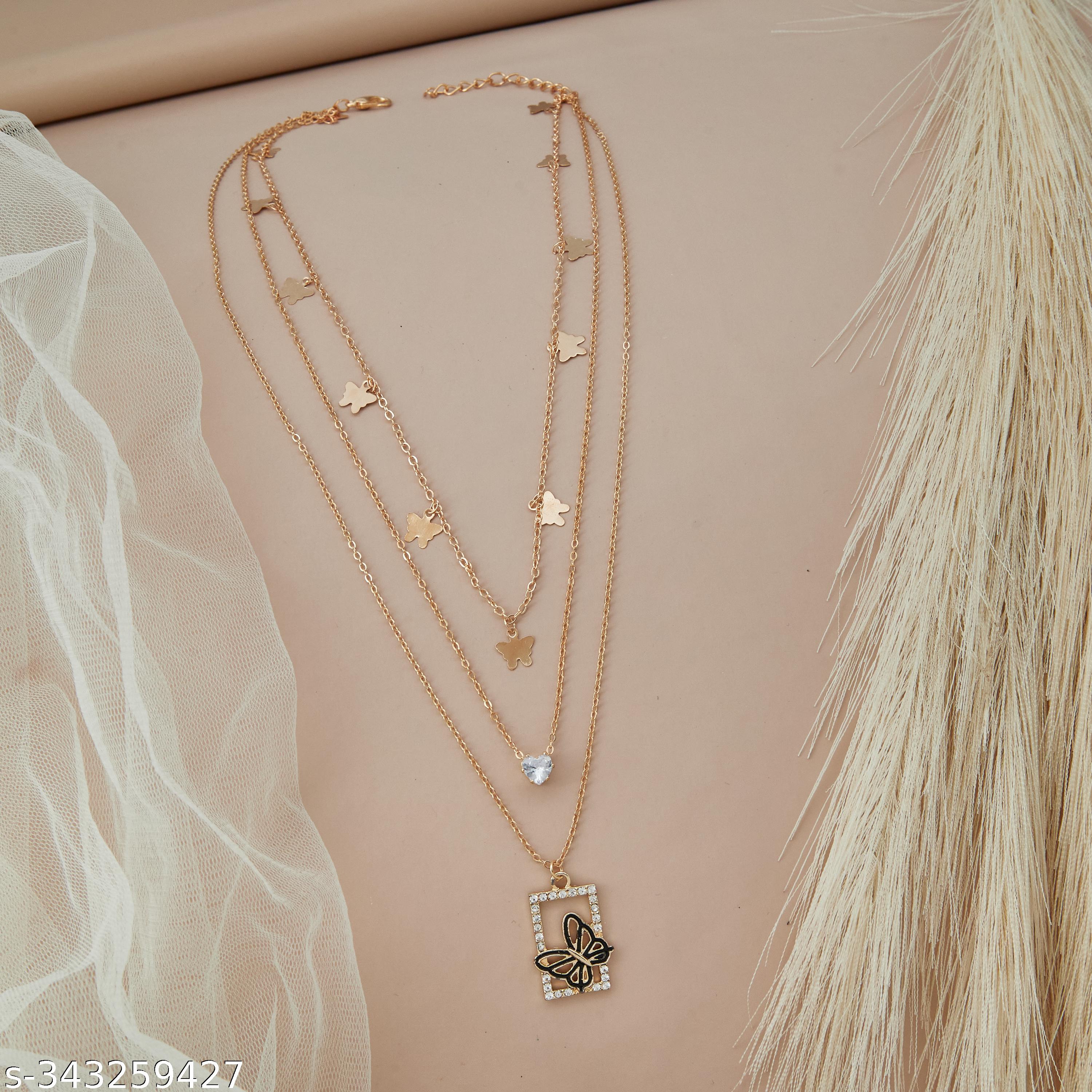 Butterfly Multi-Layered Necklace Set - Unixkart - View 4
