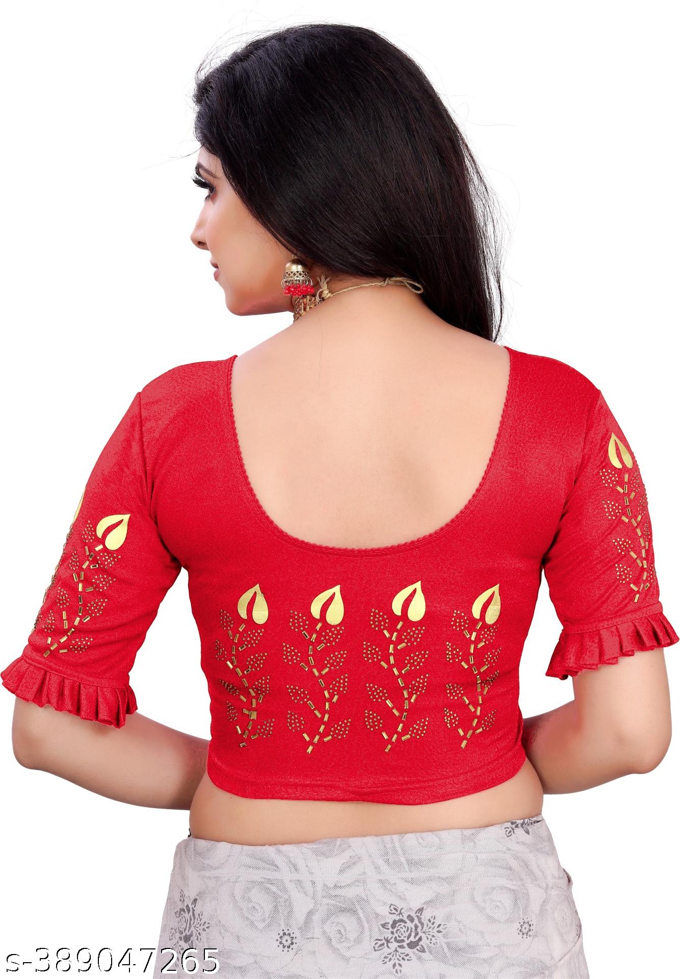 Stunning Stretchable Partywear Readmade Blouse For Women- the Latest Fashion Trends with Shining Sto - Unixkart - View 4