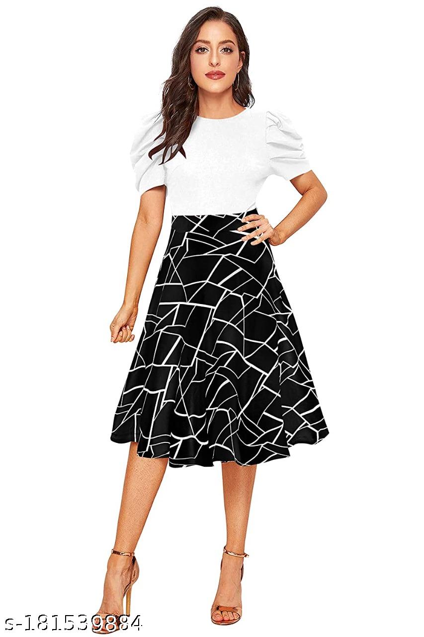 Women's Geomatric Print Dress - Image 4