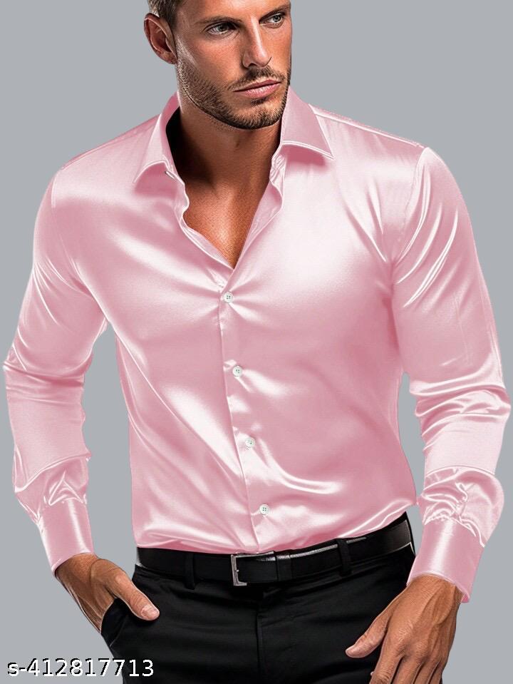 Men's Relaxed Fit Satin Cotton Mix Shirt - Unixkart - View 4