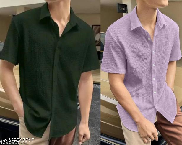 Men's Casual Formal Shirt Pack of 2 - Unixkart - View 4
