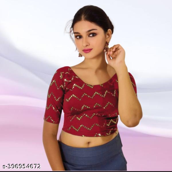 Sequin Embroidered Party Blouse - Unixkart - View 4