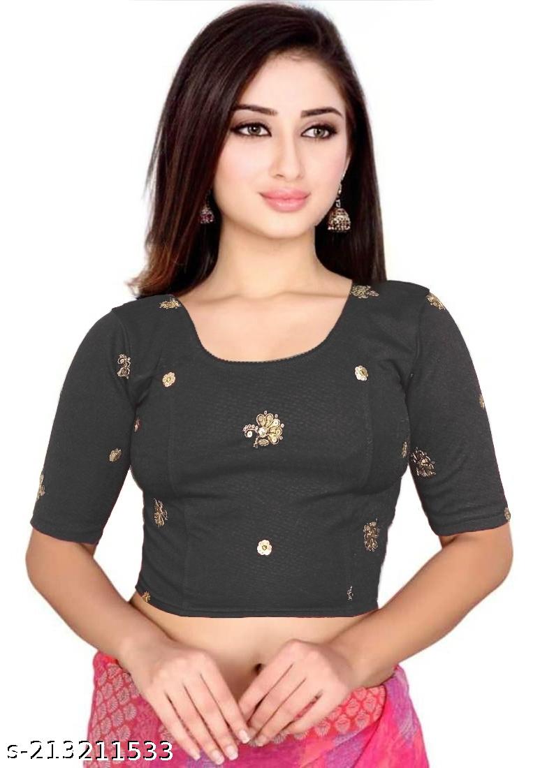 Sequin Embroidery Stretchable Party Blouse - Unixkart - View 4