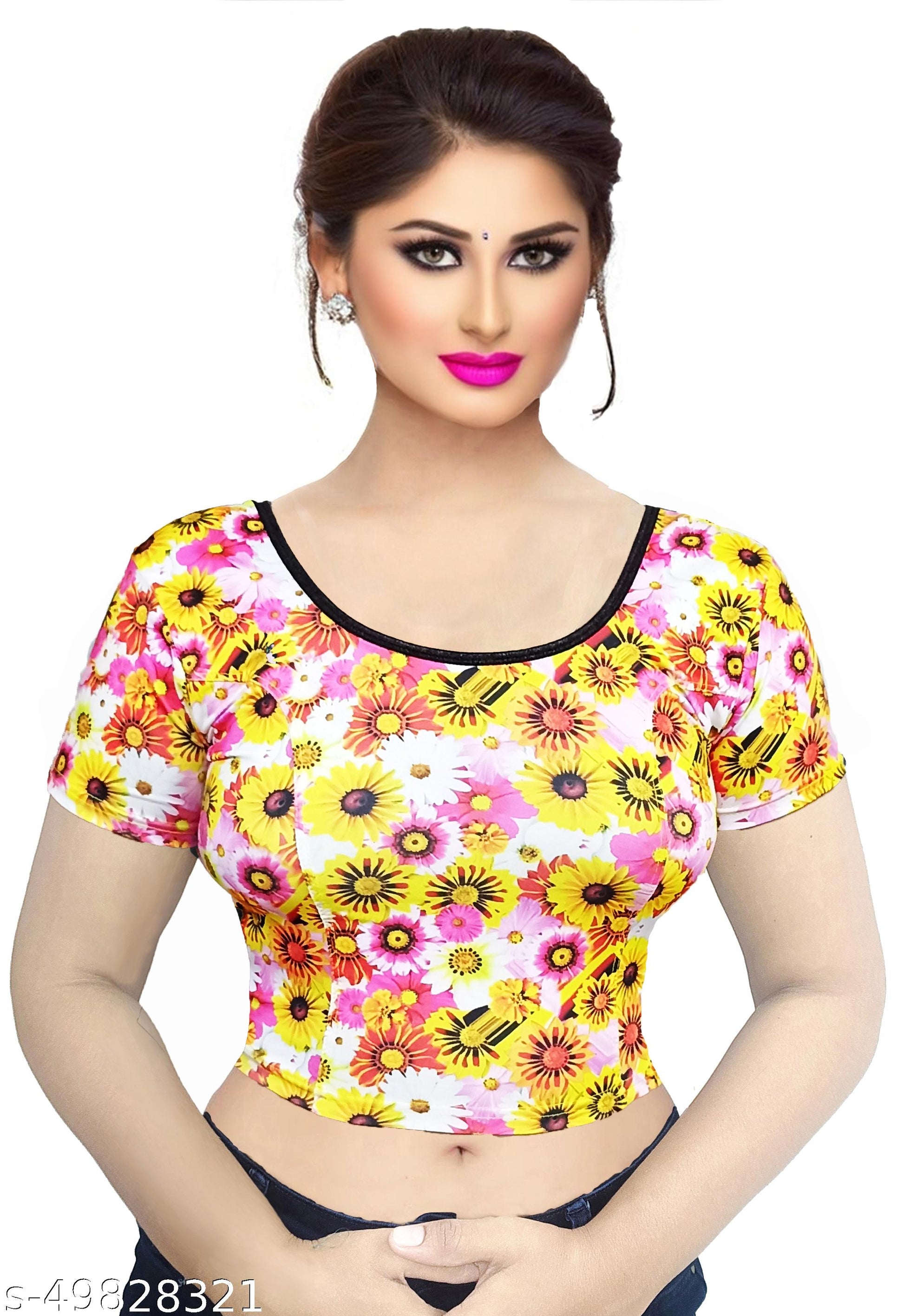 Designer Readymade Stretchable Blouse Digital Print Collection - Unixkart - View 4