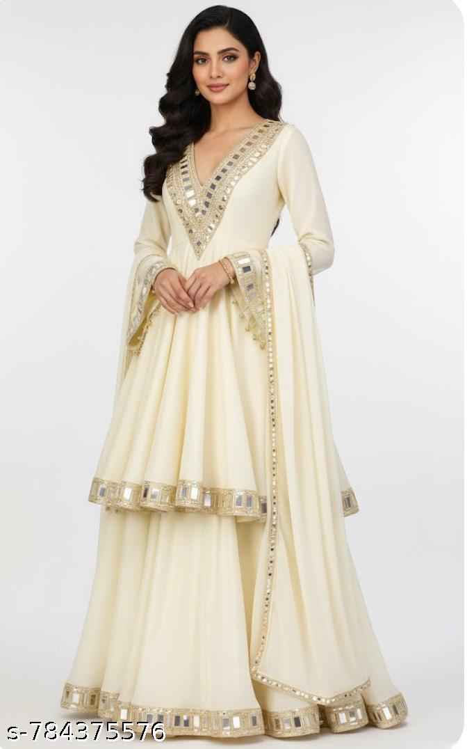 Women's Short Anarkali with Sharara Set - image 4
