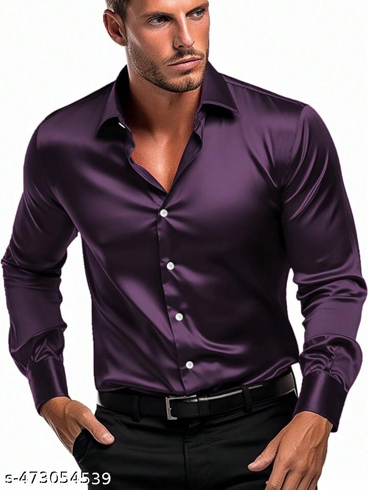 Men's Relaxed Fit Satin Cotton Mix Shirt - Unixkart - View 4