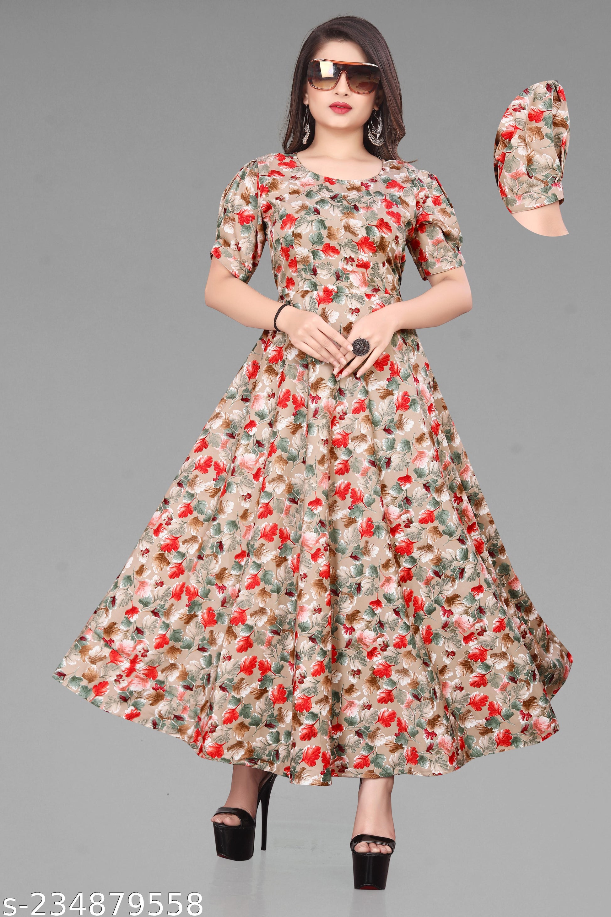 Women's A-Line Stylish Printed Dress - Unixkart - View 4