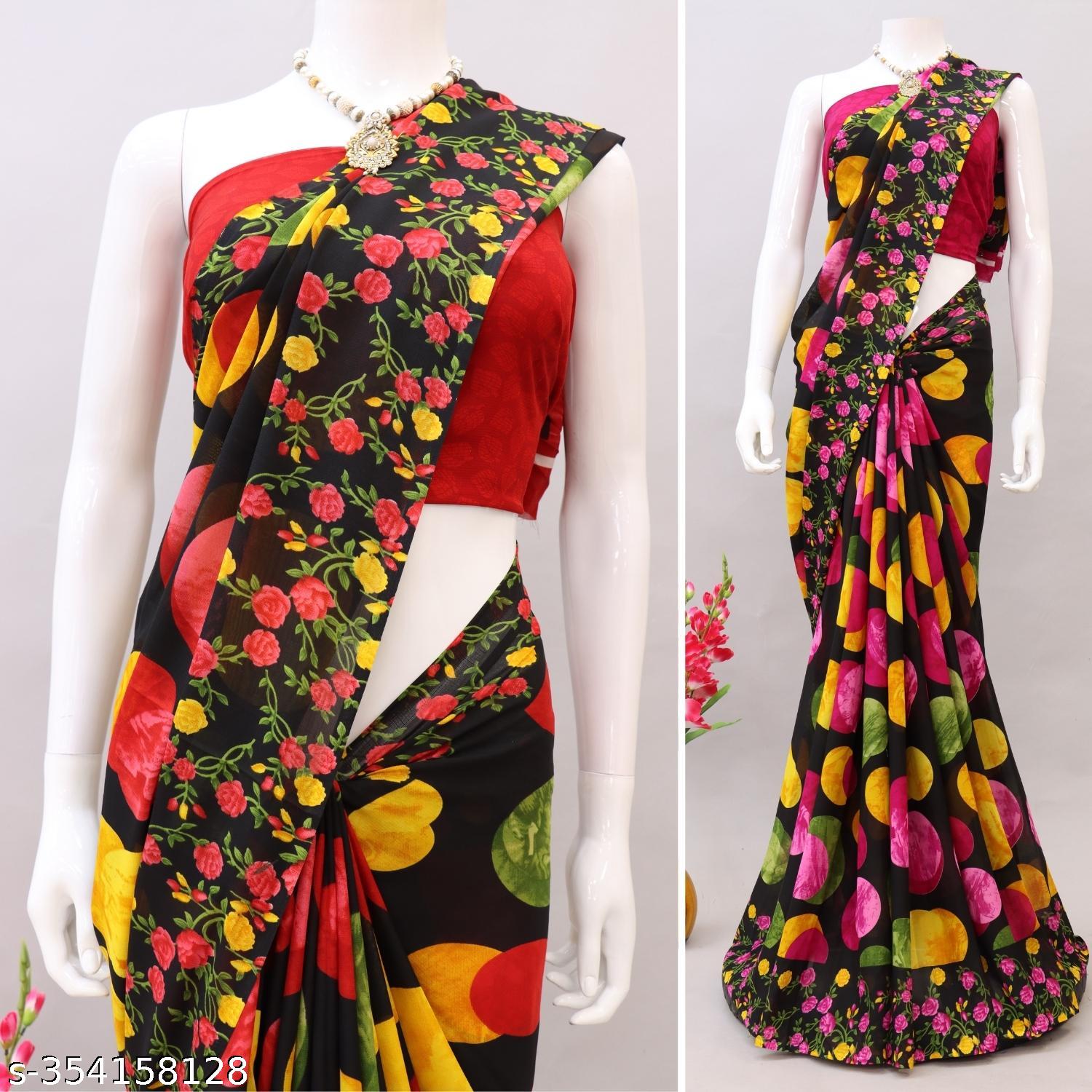 PRINTED GeorgetteTE SAREE - Unixkart