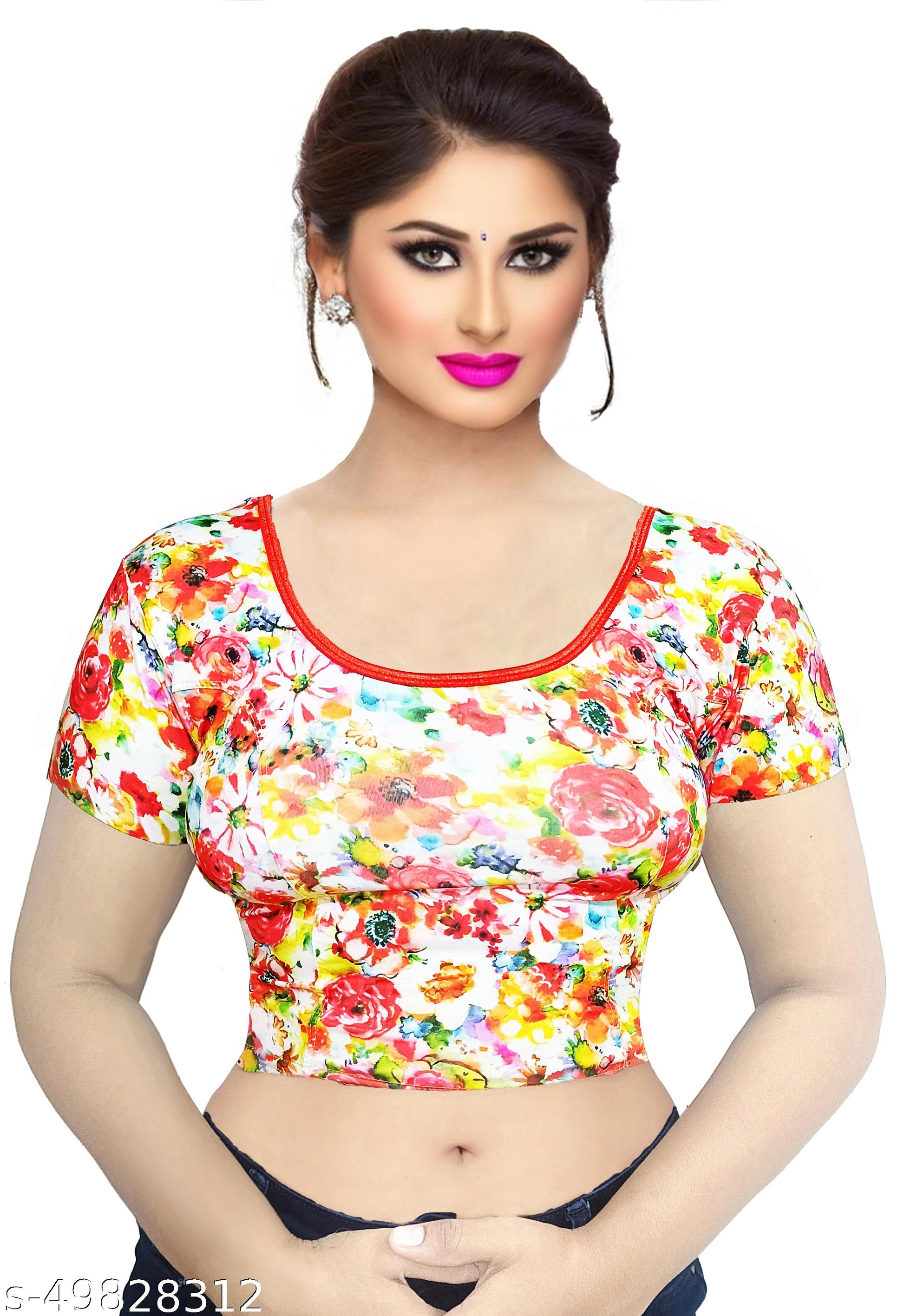 Designer Readymade Stretchable Blouse Digital Print Collection - Unixkart - View 4
