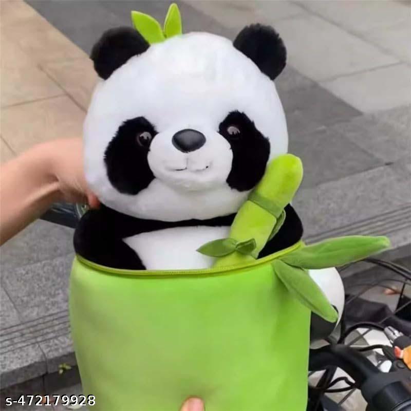Soft Panda in Bamboo Stuffed Animal Toy - Unixkart - View 4