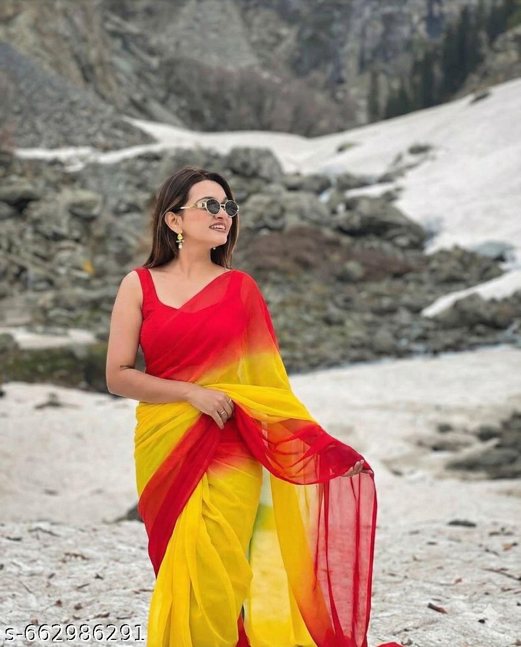 New Georgette Printed Saree - Unixkart - View 4