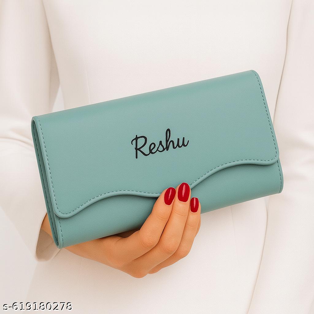 6 card slot premium PU leather hand purse with zipper pocket magnettic button casual clutch - Unixkart - View 4
