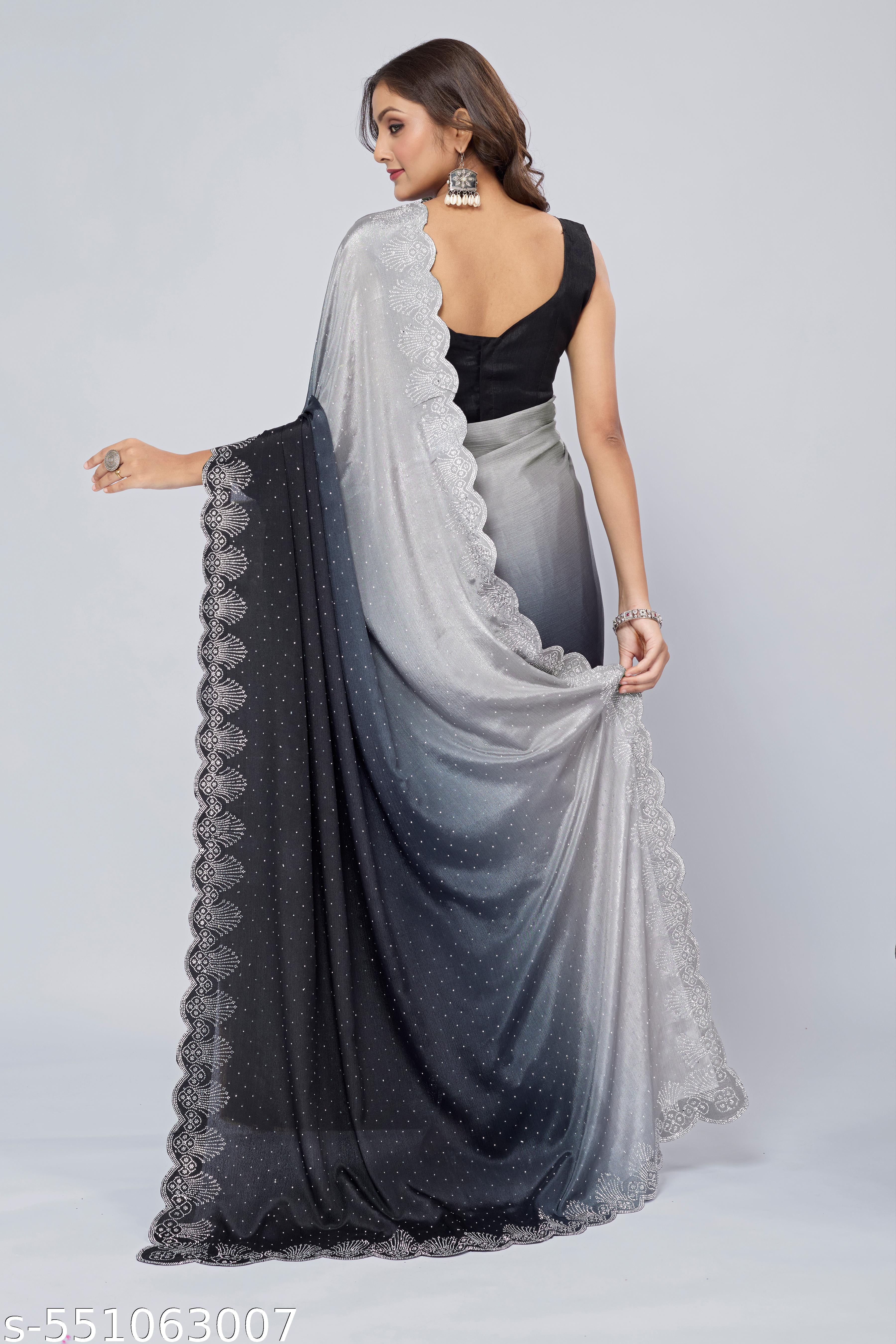 women's bollywood attractive heavy finishing embellished work saree - Unixkart