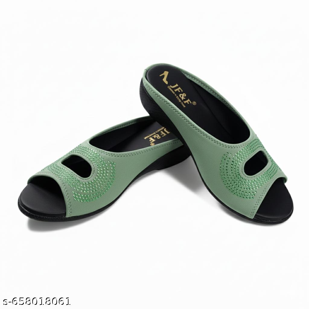 Green Scroll Jari Embellished Sandal - Unixkart - View 4