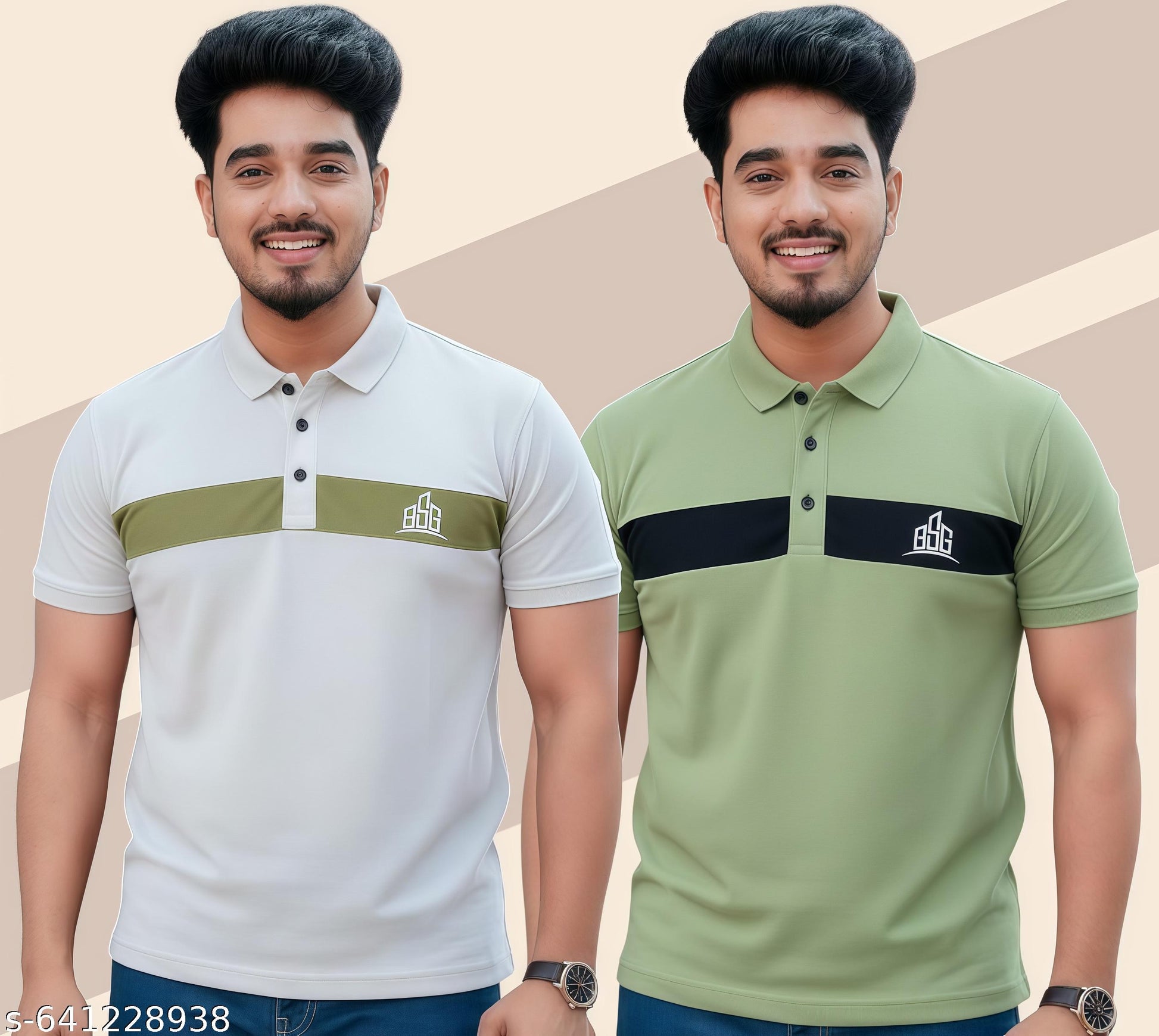 Men's Regular Fit Polo Neck Plain T-Shirt - view 4